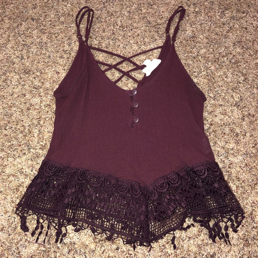LA Hearts lace crop top, tank top